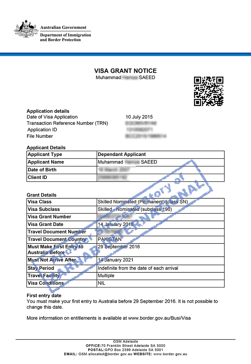 Visa Grant (328)