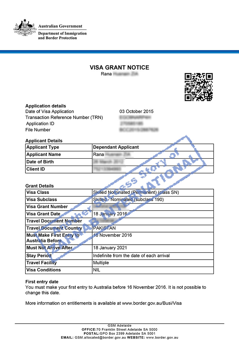 Visa Grant (334)