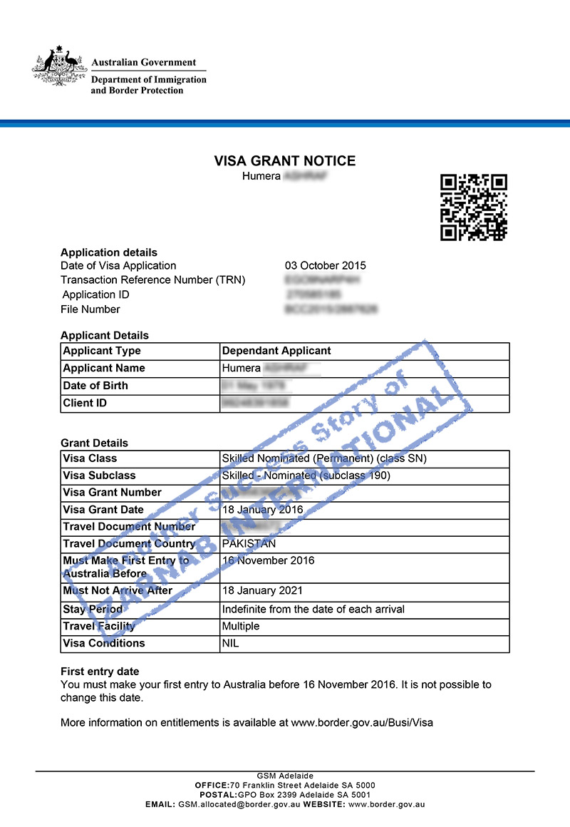 Visa Grant (336)