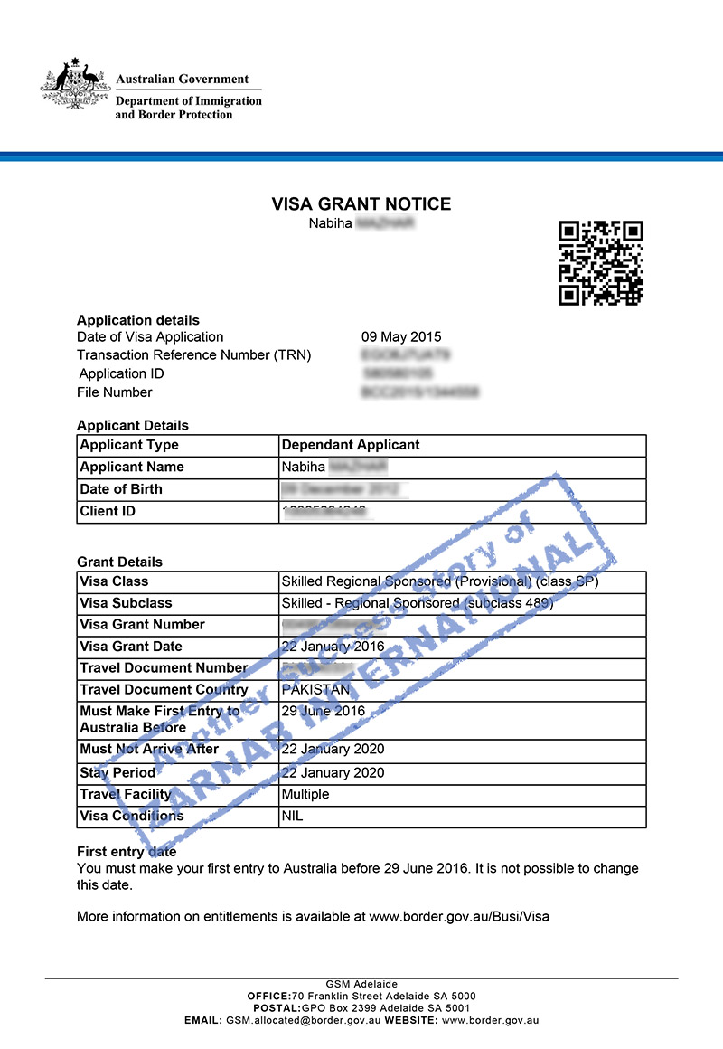 Visa Grant (341)