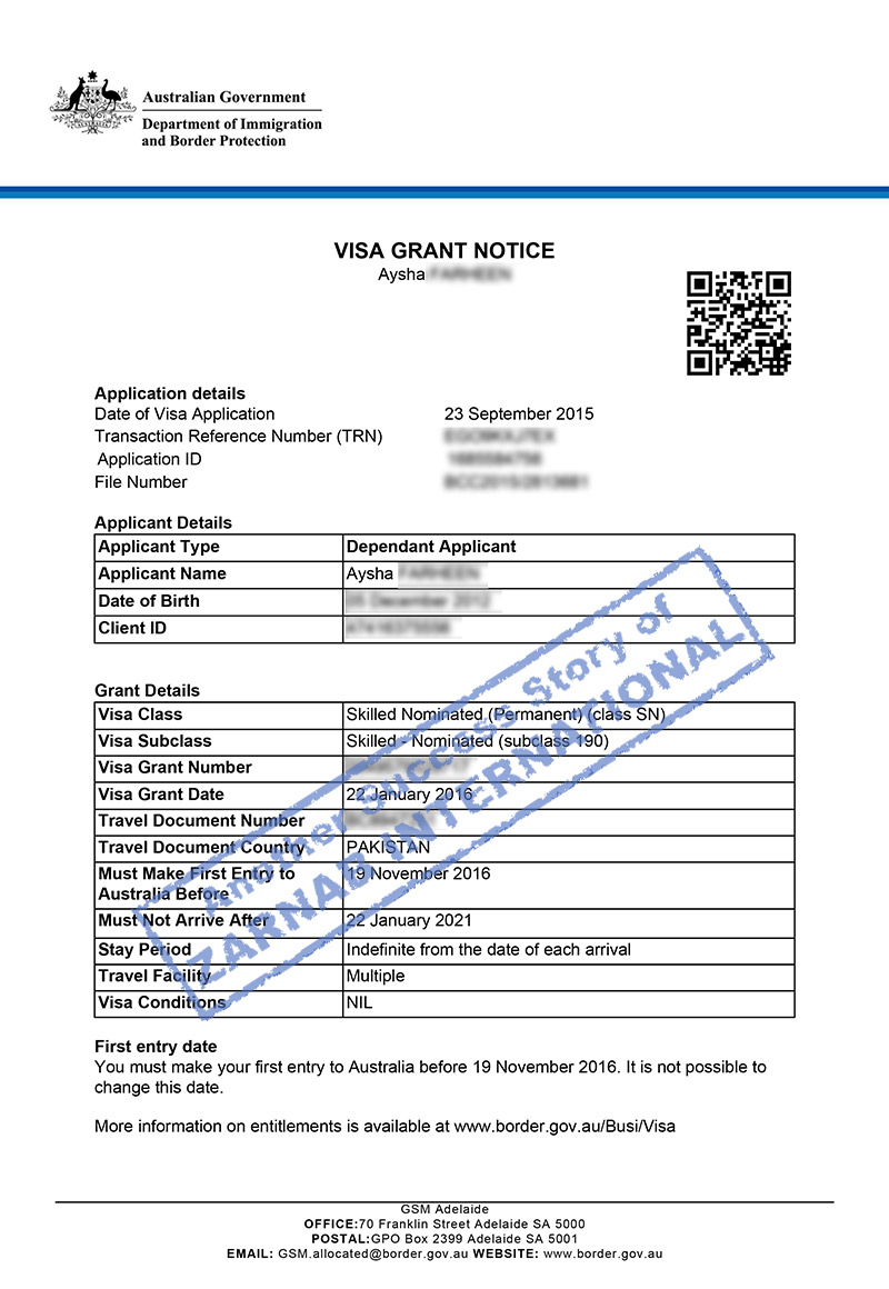 Visa Grant (351)