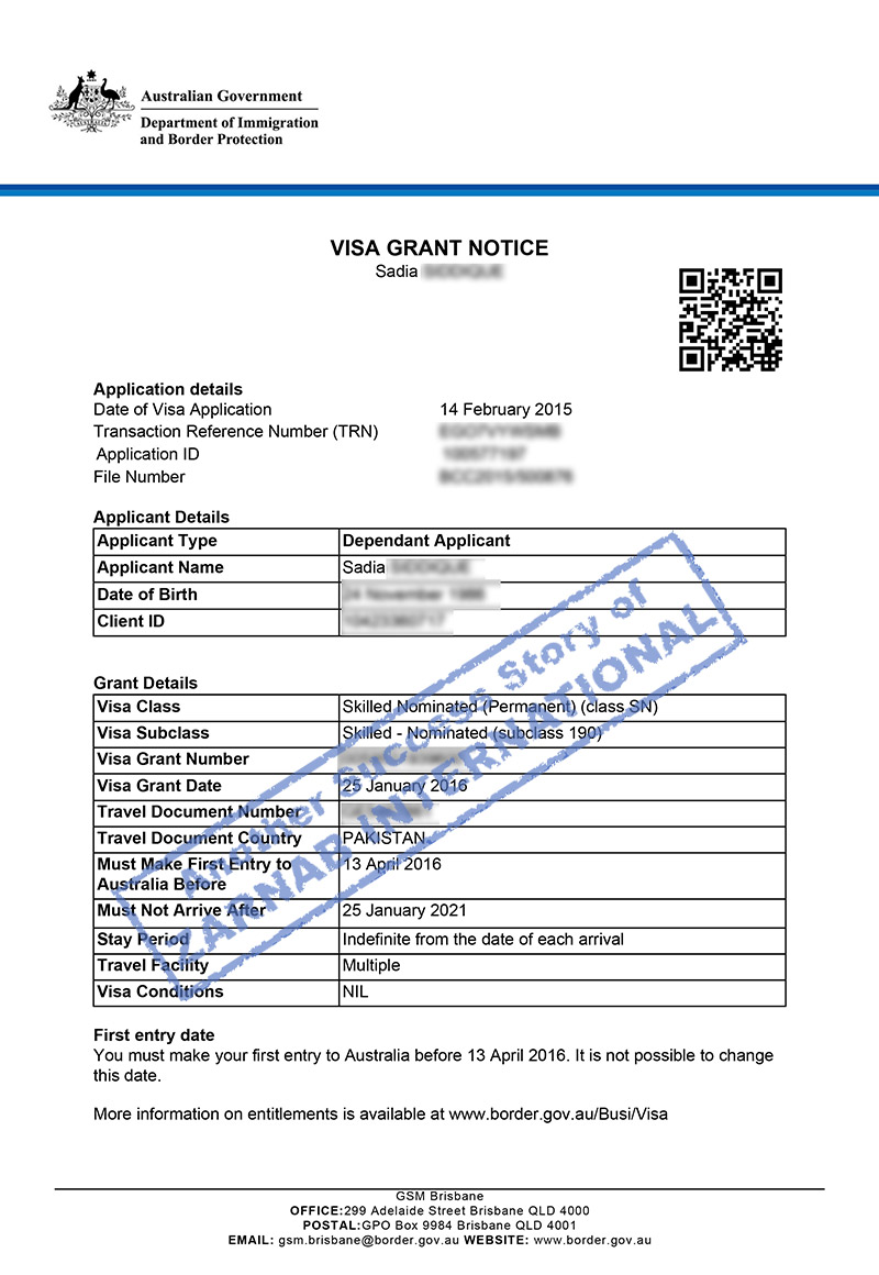 Visa Grant (353)